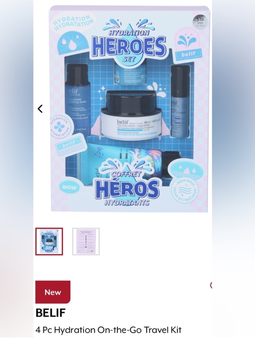 belif Hydration Heroes 5 pc Travel Gift Set NEW! - Picture 3 of 11